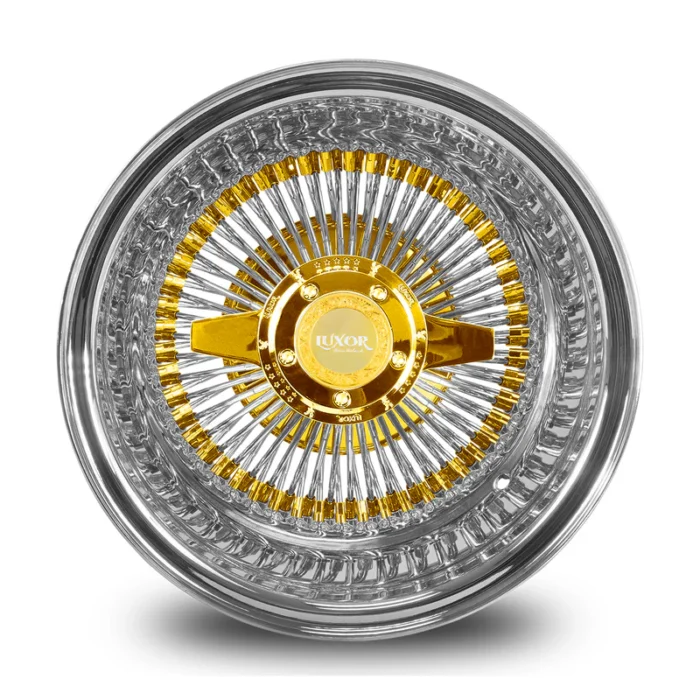 13x7 100 Straight Reverse Triple Gold Wire Wheels Premium Lowrider Style & Performance