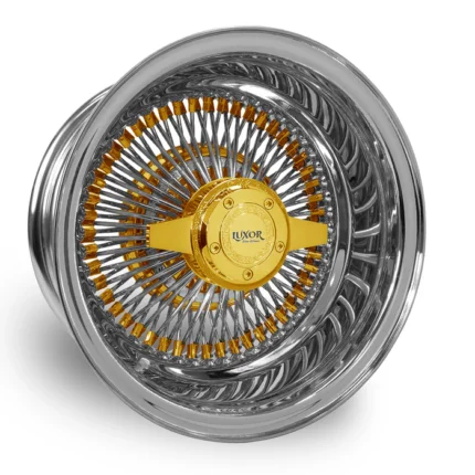 4PC SET 14x7 100 Spoke Straight Reverse Triple Gold