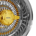 4PC SET 14x7 100 Spoke Straight Reverse Triple Gold