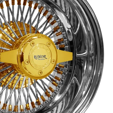 4PC SET 13x7 72 Spoke Straight Reverse Triple Gold
