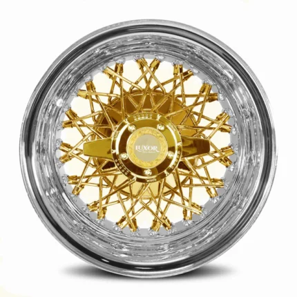 14x7 60 Spoke Triple Cross Lace Reverse Gold Center