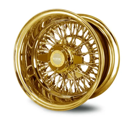 13x7 72 Cross Lace Reverse All Gold Wheels