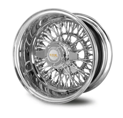 13x5.5 72 Cross Lace Reverse Chrome Wheels