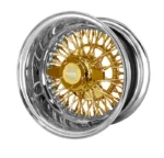 13x7 72 Cross Lace Reverse Gold Center Wheels