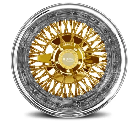 13x5.5 72 Cross Lace Reverse Gold Center Wheels