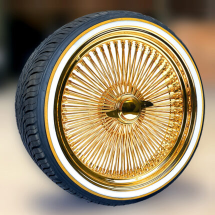 22×8″ Gold Wire Wheels