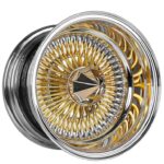 Gold Center 14X7 Reverse 100 Spoke with 1.6 inch White Wall Tires (175/70R14)