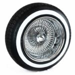 14 inch Wire Wheels Reverse Chrome + 175/70R14 – 1.6 Inch Shaved Whitewall – Set of 4